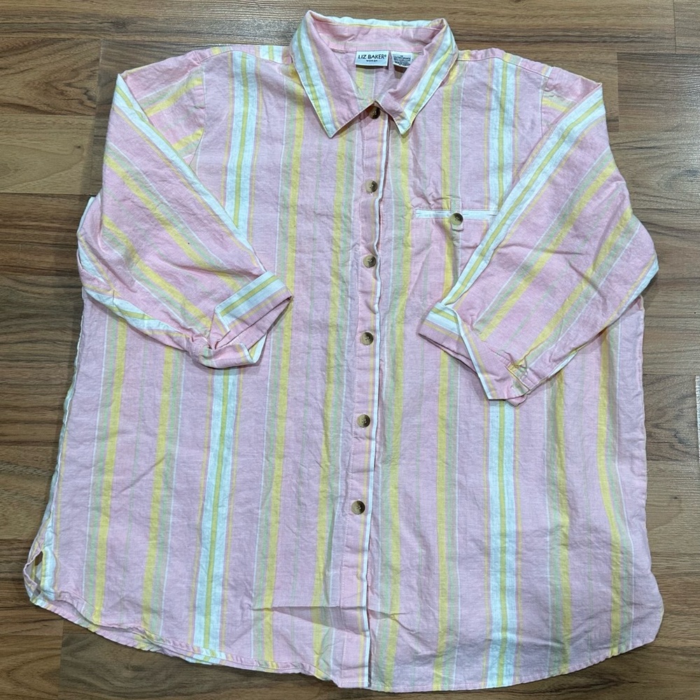 Liz Baker Linen Women’s Top Size 1X